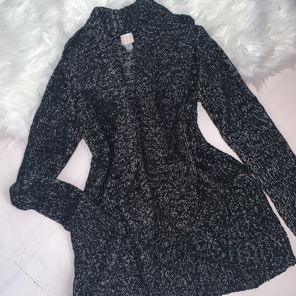 Black and white speckled sweater